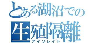 とある湖沼での生殖隔離（アイソレイト）