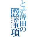 とある薄田の秘密事項（このサイト）