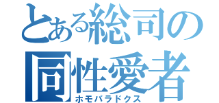 とある総司の同性愛者（ホモパラドクス）