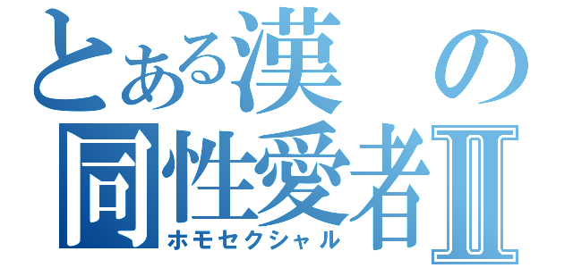 とある漢の同性愛者Ⅱ（ホモセクシャル）