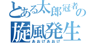 とある太郎冠者の旋風発生（あおげあおげ）