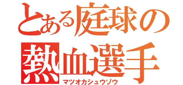 とある庭球の熱血選手（マツオカシュウゾウ）