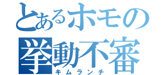 とあるホモの挙動不審（キムランチ）