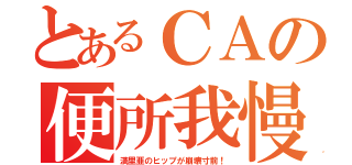 とあるＣＡの便所我慢（満里亜のヒップが崩壊寸前！）