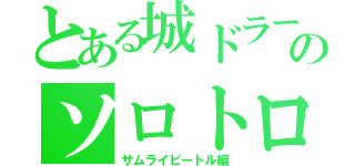 とある城ドラーのソロトロフィー（サムライビートル編）