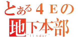 とある４Ｅの地下本部（~ｌｉｎｄｏｒ~）