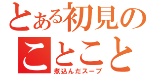 とある初見のことこと（煮込んだスープ）