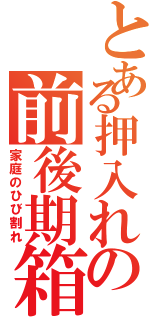 とある押入れの前後期箱（家庭のひび割れ）