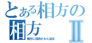 とある相方の相方Ⅱ（相方に招待された週末）