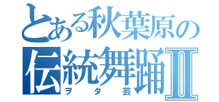 とある秋葉原の伝統舞踊Ⅱ（ヲタ芸）