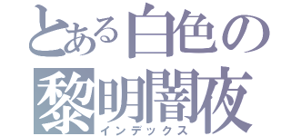 とある白色の黎明闇夜（インデックス）