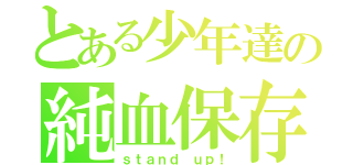 とある少年達の純血保存（ｓｔａｎｄ ｕｐ！）