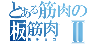 とある筋肉の板筋肉Ⅱ（板チョコ）