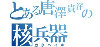 とある唐澤貴洋の核兵器（カクヘイキ）