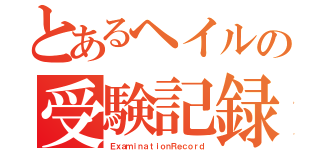 とあるヘイルの受験記録（ＥｘａｍｉｎａｔｉｏｎＲｅｃｏｒｄ）