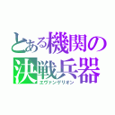 とある機関の決戦兵器（エヴァンゲリオン）