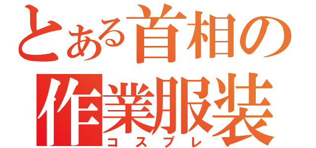 とある首相の作業服装（コスプレ）