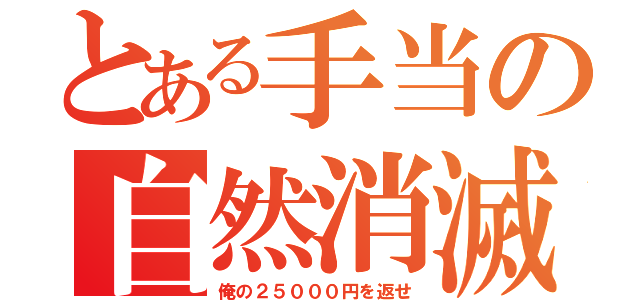 とある手当の自然消滅（俺の２５０００円を返せ）