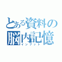 とある資料の脳内記憶（インプット）