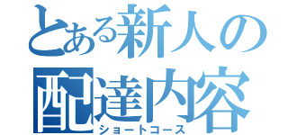 とある新人の配達内容（ショートコース）