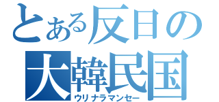 とある反日の大韓民国（ウリナラマンセー）