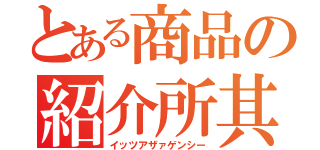 とある商品の紹介所其の他（イッツアザァゲンシー）