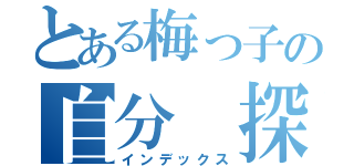 とある梅っ子の自分　探し（インデックス）