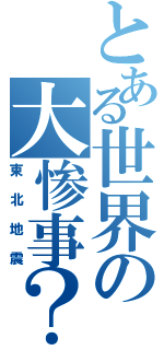 とある世界の大惨事？（東北地震）