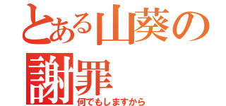 とある山葵の謝罪（何でもしますから）