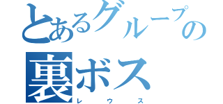 とあるグループの裏ボス（レ    ウ    ス）