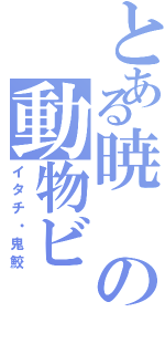 とある暁の動物ビ（イタチ・鬼鮫）