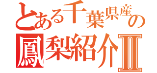 とある千葉県産の鳳梨紹介Ⅱ（）