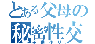 とある父母の秘密性交（子供作り）