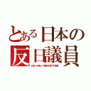 とある日本の反日議員（日本人を滅して移民を増やす政策）