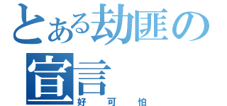 とある劫匪の宣言（好可怕）