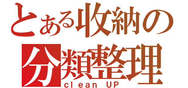 とある收納の分類整理（ｃｌｅａｎ ＵＰ）