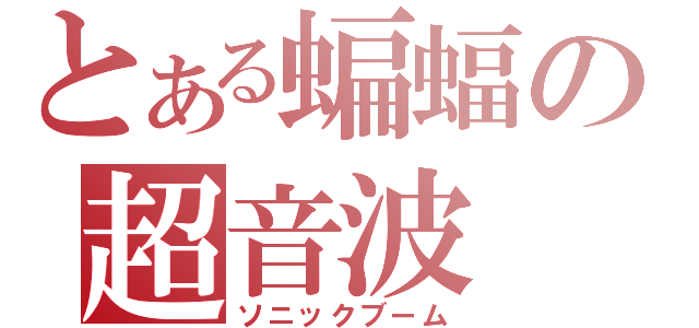 とある蝙蝠の超音波（ソニックブーム）