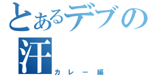 とあるデブの汗（カレー編）