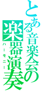 とある音楽会の楽器演奏（ハーモニー）