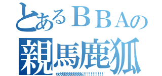 とあるＢＢＡの親馬鹿狐（ちぇええええええええええええん！！！！！！！！！！！）