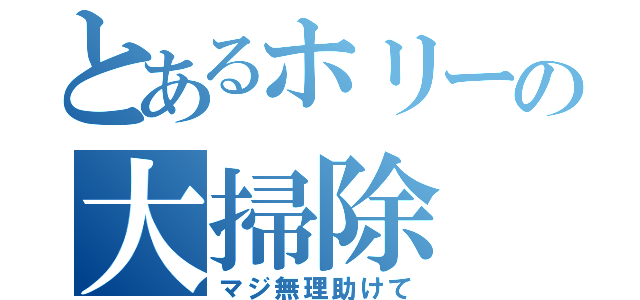 とあるホリーの大掃除（マジ無理助けて）