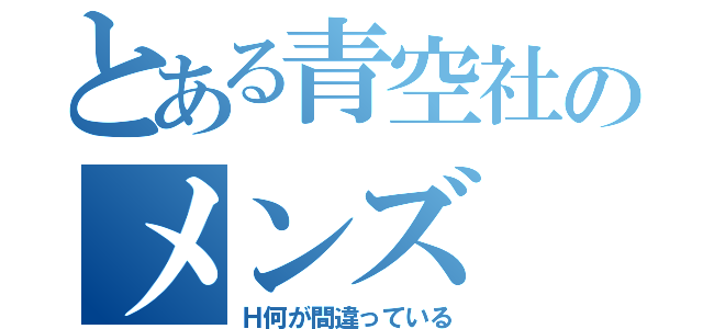 とある青空社のメンズ（Ｈ何が間違っている）