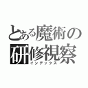 とある魔術の研修視察（インデックス）