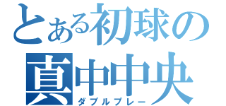 とある初球の真中中央（ダブルプレー）