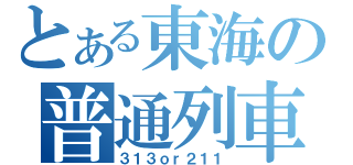 とある東海の普通列車（３１３ｏｒ２１１）