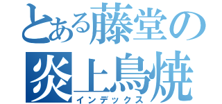 とある藤堂の炎上鳥焼（インデックス）