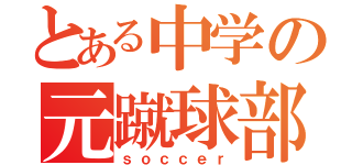 とある中学の元蹴球部（ｓｏｃｃｅｒ）