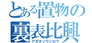 とある置物の裏表比興（アガタソウジロウ）