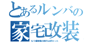 とあるルンバの家宅改装（もう掃除機の時代は終わった）