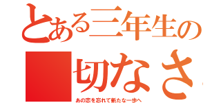 とある三年生の　切なさ（あの恋を忘れて新たな一歩へ）